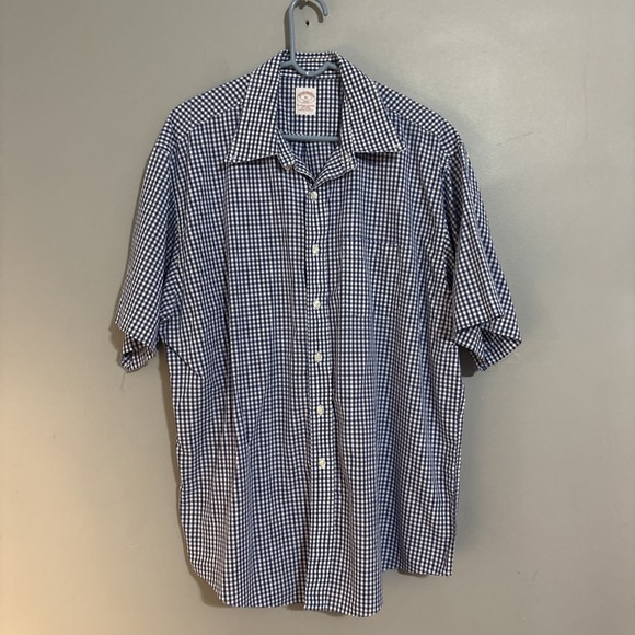 Brooks Brothers Other - Mens Brooks Brothers Shirt Blue Gingham Plaid Check 346 Cotton XL Button Down